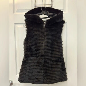 ! Glamourpuss black Rabbit Vest $995